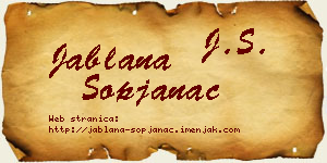 Jablana Sopjanac vizit kartica